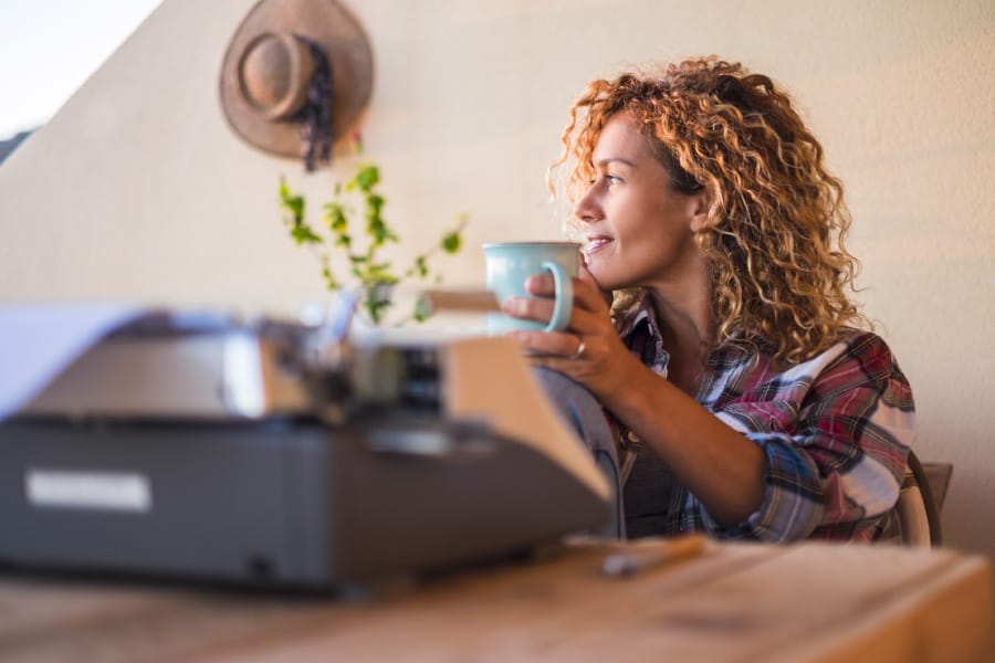 Female outside drinking Borogu Kava