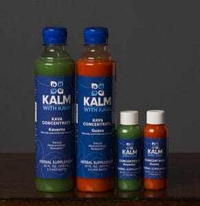 Four bottles of kava concentrate including 2oz bottle that can be taken through airport.
