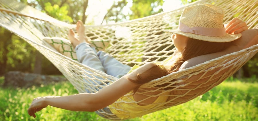 Relaxing in a hammock; a sunny afternoon